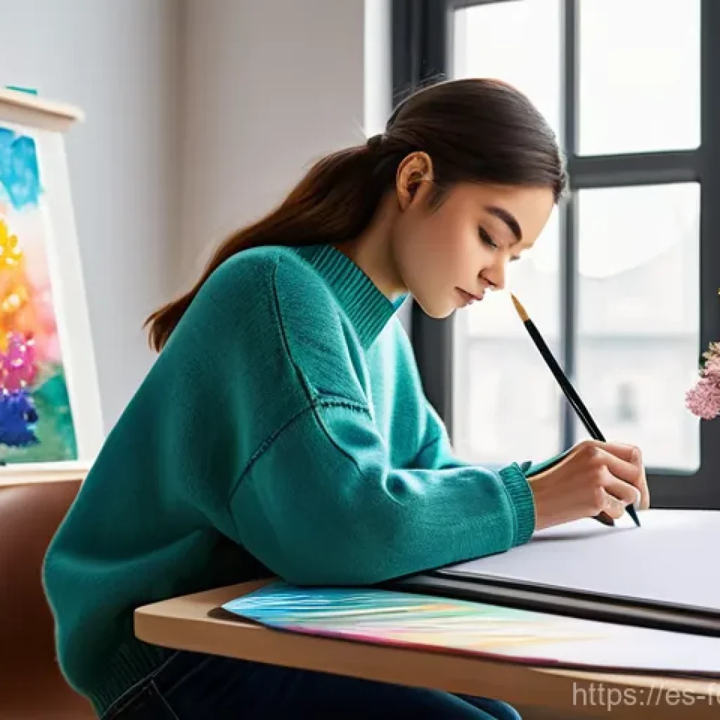 창작에서의 기술적 다양성 - **Prompt 1: Digital Art Creation in a Modern Studio**
    "A female digital artist, in her late 20s,...