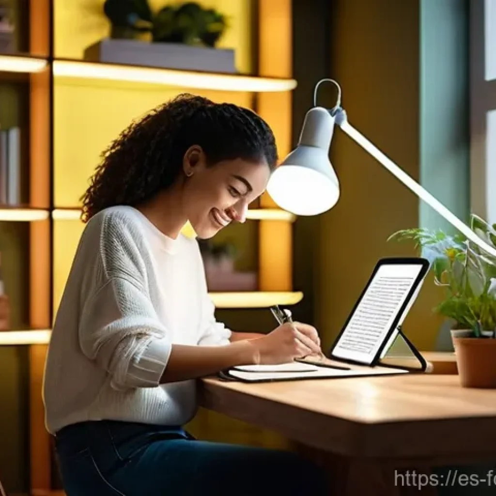 다양한 창작을 위한 AI 기반 툴 - **Prompt 1: "The Digital Pen Never Tires: AI in Creative Writing & Design"**
    "A young woman, app...