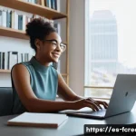 디지털 콘텐츠의 저작권과 창작 - **Prompt:** A diverse female digital content creator in her late 20s, with a confident and warm smil...