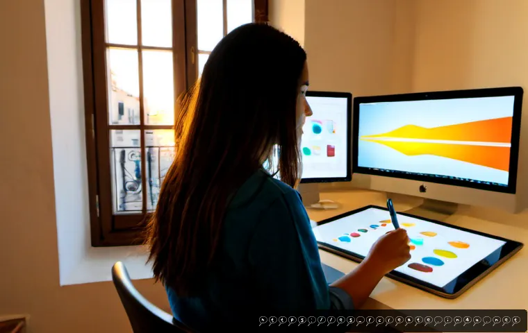 Home 17 AI 기반 창작의 발전 가능성 - Photorealistic creative studio in Madrid, Spain, a Hispanic female illustrator in her 30s wearing ca...
